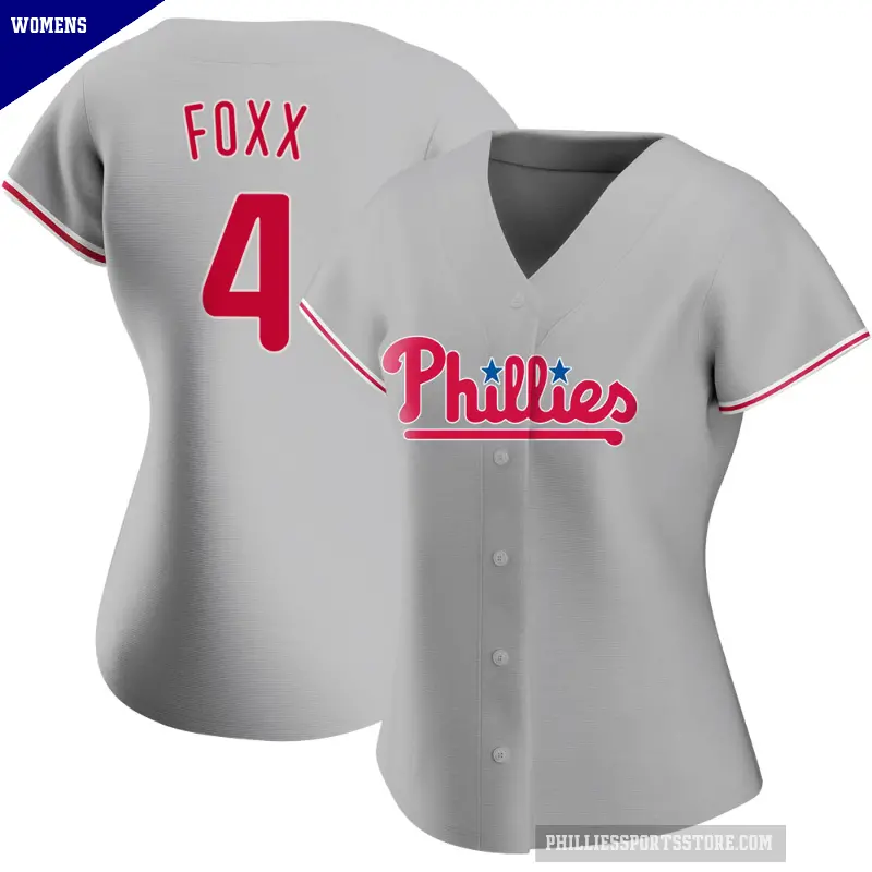 Women's No.4 Jimmy Foxx Philadelphia Phillies Gray Authentic Road Jersey