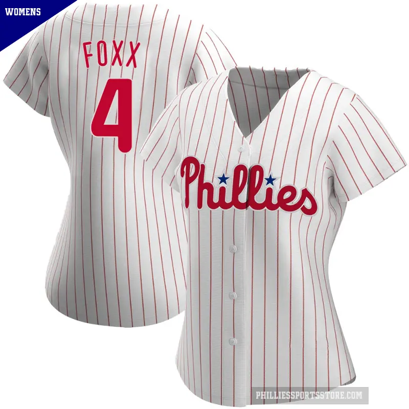 Women's No.4 Jimmy Foxx Philadelphia Phillies White Authentic Home Jersey