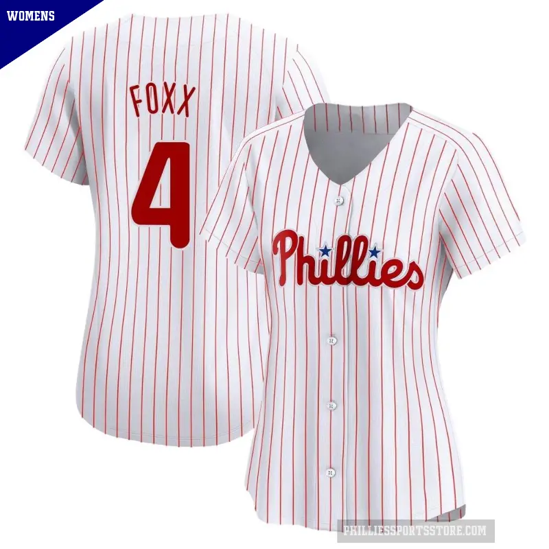 Women's No.4 Jimmy Foxx Philadelphia Phillies White Limited Home Jersey