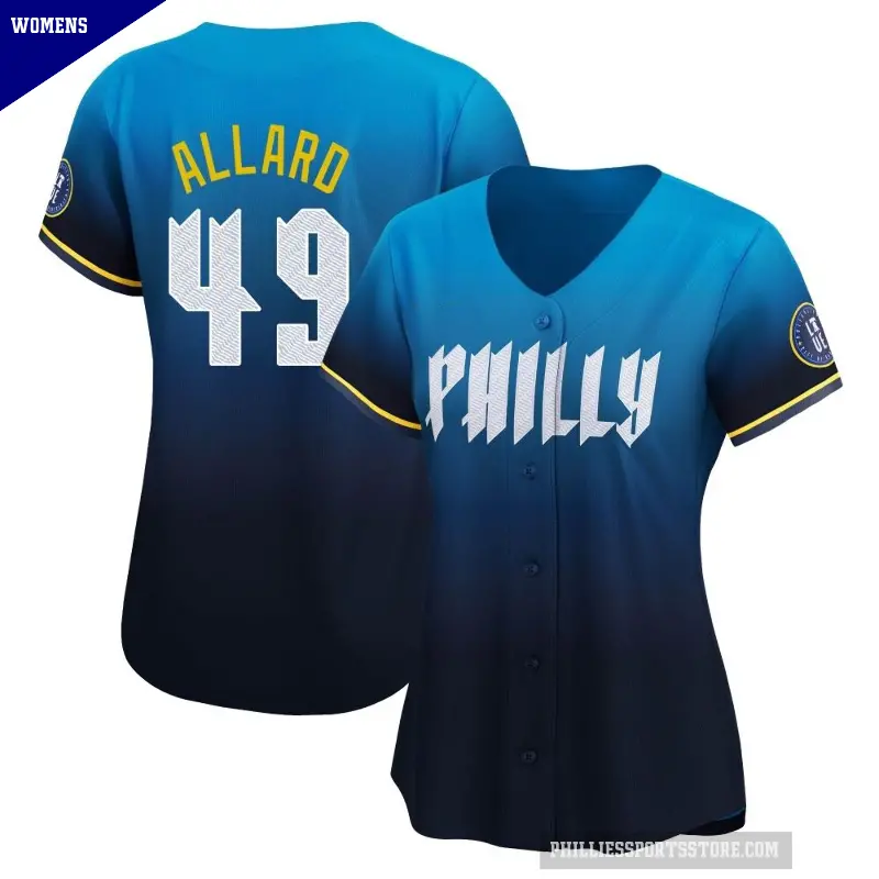 Women's No.49 Kolby Allard Philadelphia Phillies Blue Limited 2024 City Connect Jersey