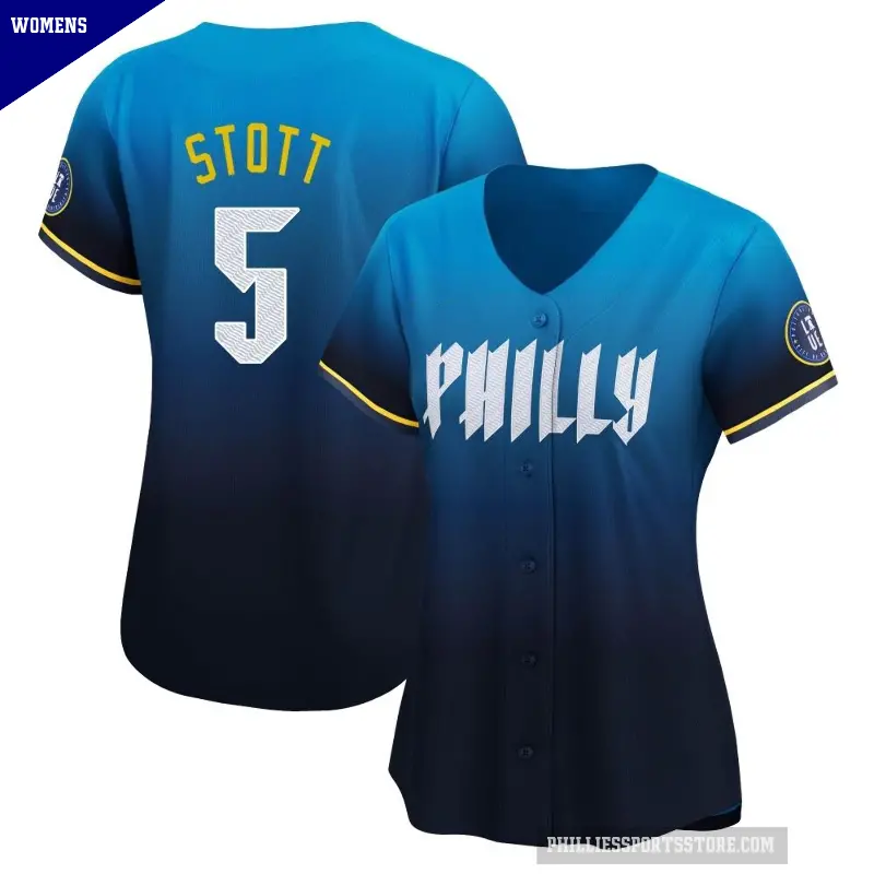 Women's No.5 Bryson Stott Philadelphia Phillies Blue Limited 2024 City Connect Jersey