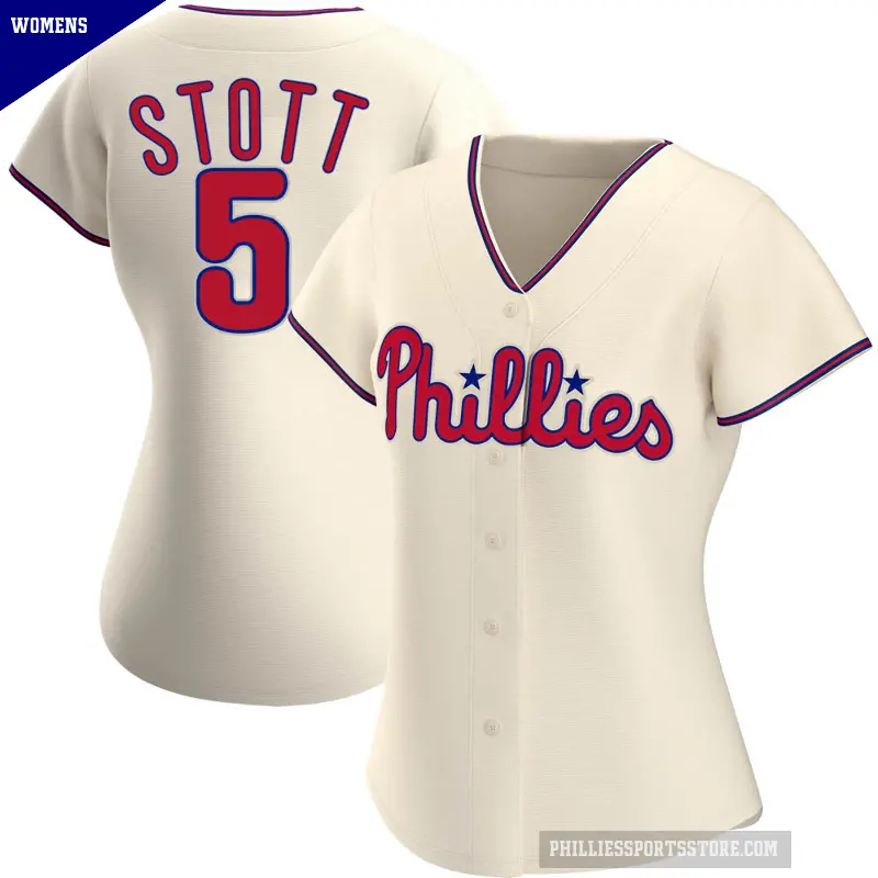 Women's No.5 Bryson Stott Philadelphia Phillies Cream Authentic Alternate Jersey
