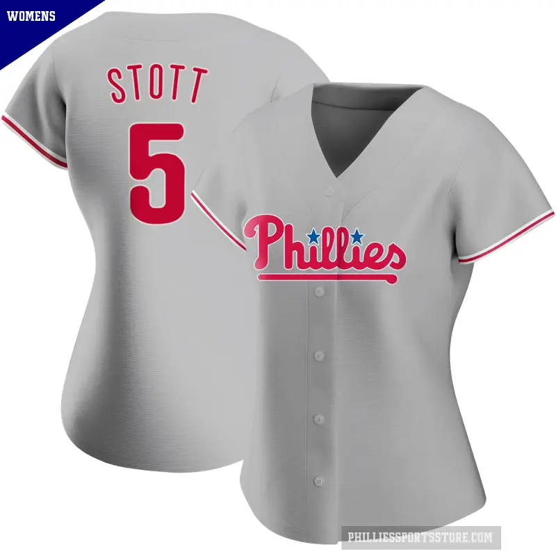 Women's No.5 Bryson Stott Philadelphia Phillies Gray Replica Road Jersey