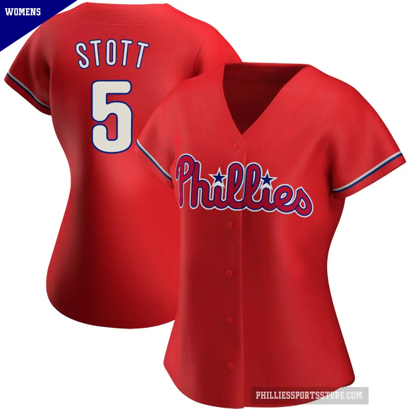 Women's No.5 Bryson Stott Philadelphia Phillies Red Replica Alternate Jersey