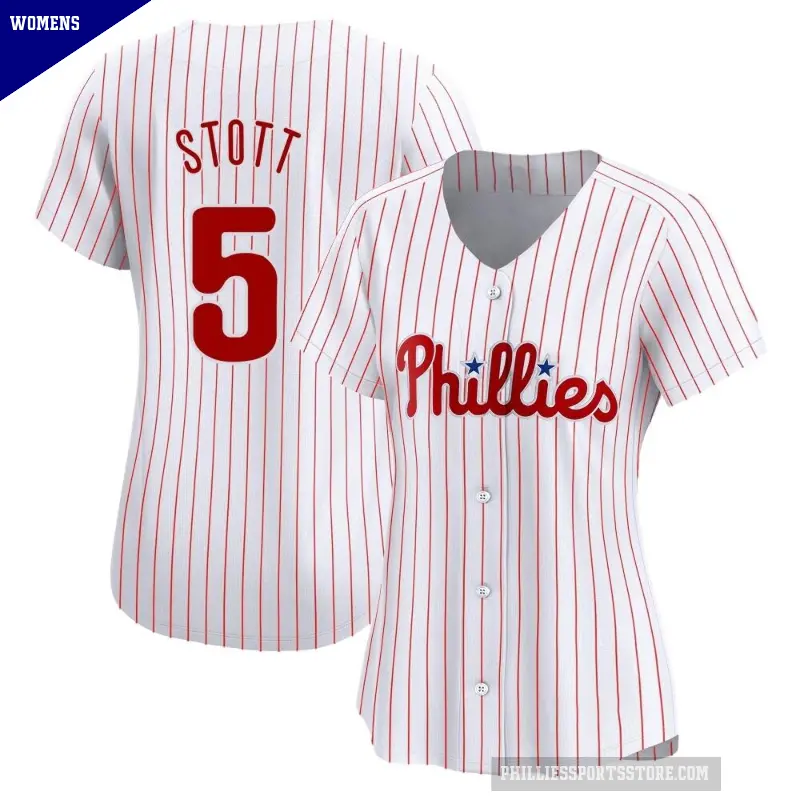 Women's No.5 Bryson Stott Philadelphia Phillies White Limited Home Jersey