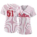 Women's No.51 Carlos Ruiz Philadelphia Phillies White Replica 2022 World Series Home Jersey