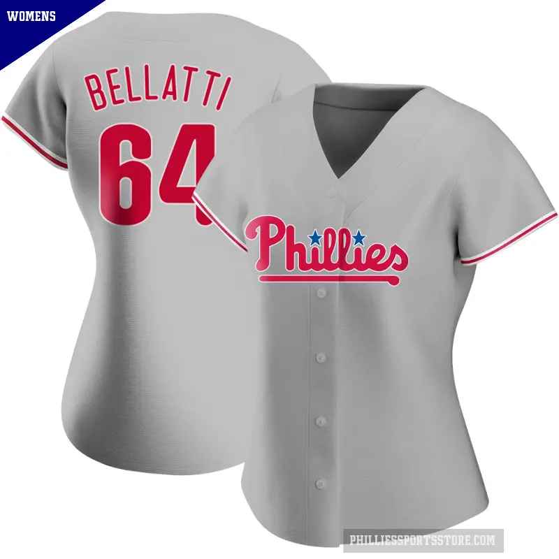 Women's No.64 Andrew Bellatti Philadelphia Phillies Gray Authentic Road Jersey