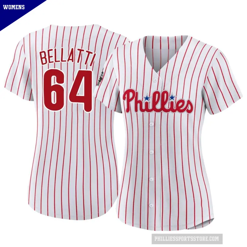 Women's No.64 Andrew Bellatti Philadelphia Phillies White Authentic 2022 World Series Home Jersey