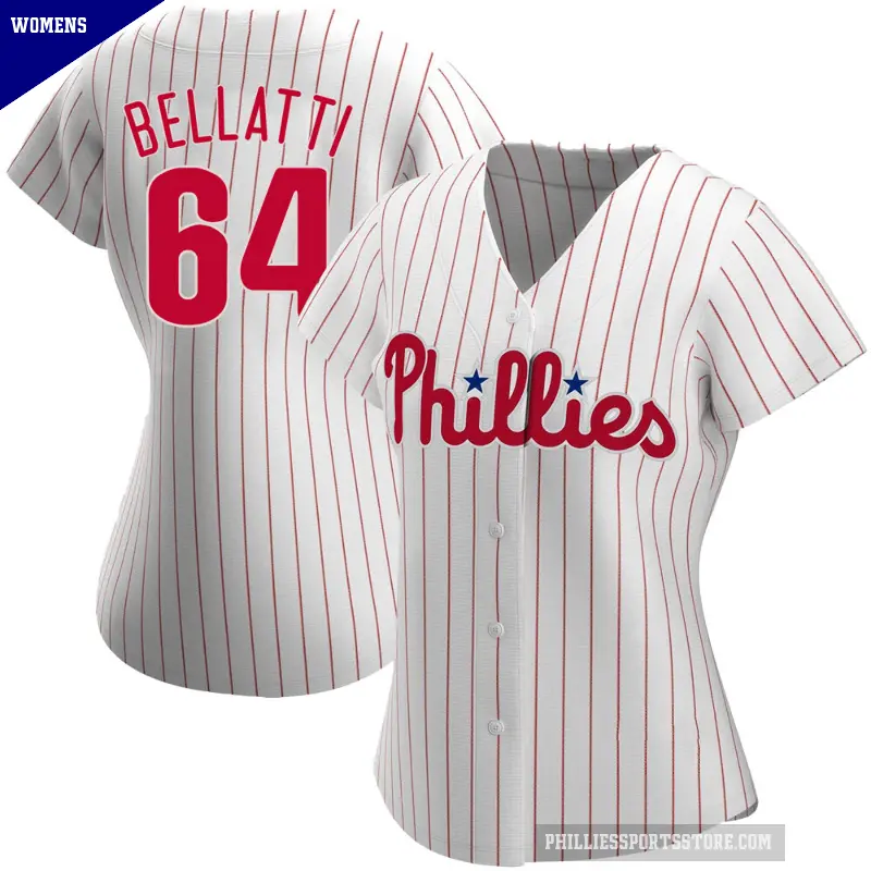 Women's No.64 Andrew Bellatti Philadelphia Phillies White Authentic Home Jersey