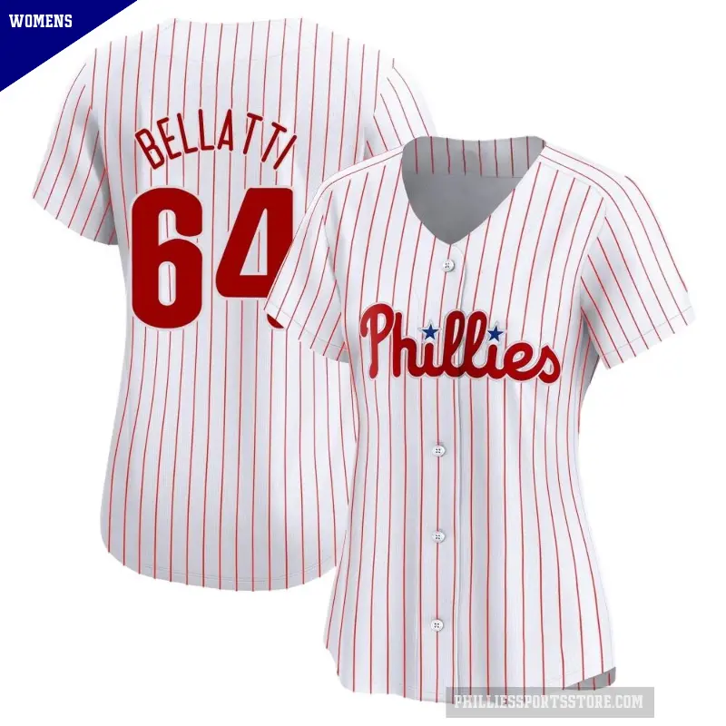 Women's No.64 Andrew Bellatti Philadelphia Phillies White Limited Home Jersey