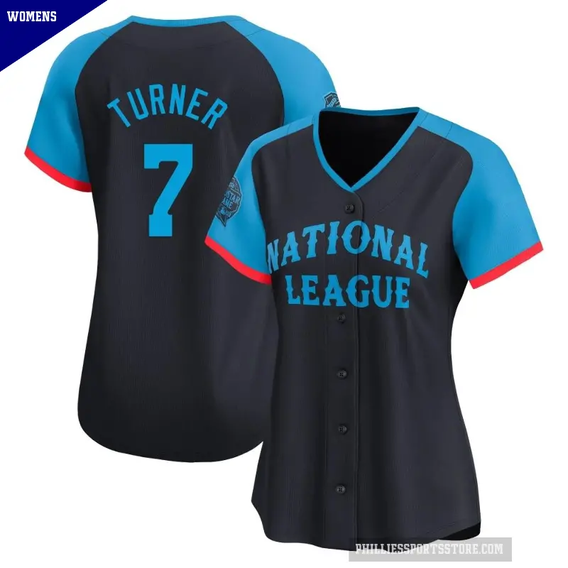 Women's No.7 Trea Turner Philadelphia Phillies Navy Limited National League 2024 All-Star Game Jersey