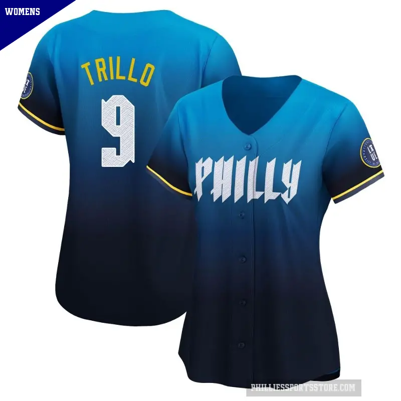 Women's No.9 Manny Trillo Philadelphia Phillies Blue Limited 2024 City Connect Jersey