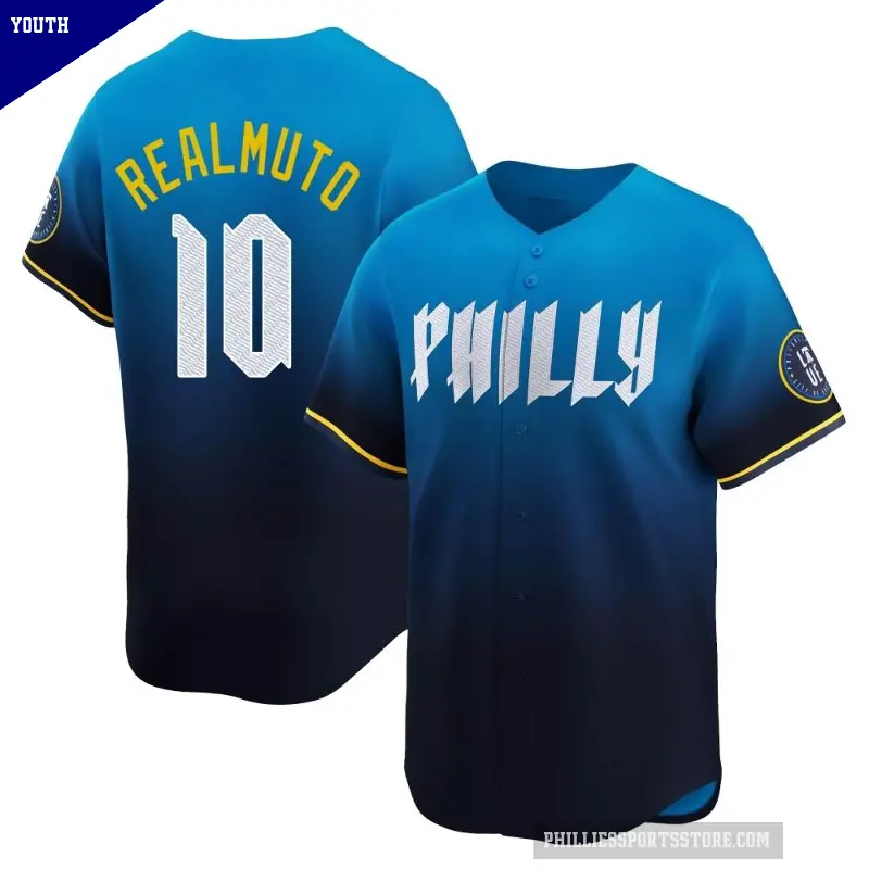 Youth No.10 J.T. Realmuto Philadelphia Phillies Blue Limited 2024 City Connect Jersey
