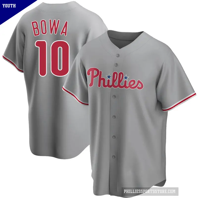 Youth No.10 Larry Bowa Philadelphia Phillies Gray Replica Road Jersey