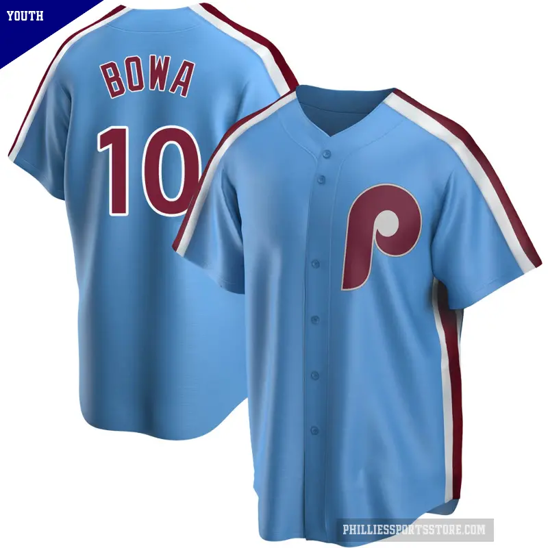 Youth No.10 Larry Bowa Philadelphia Phillies Light Blue Replica Road Cooperstown Collection Jersey