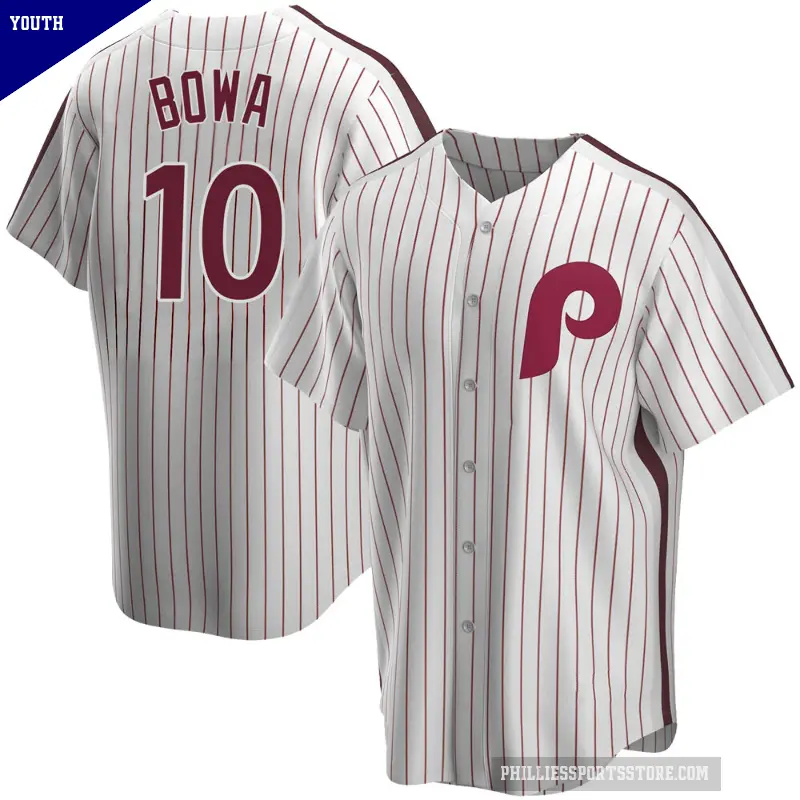 Youth No.10 Larry Bowa Philadelphia Phillies White Replica Home Cooperstown Collection Jersey