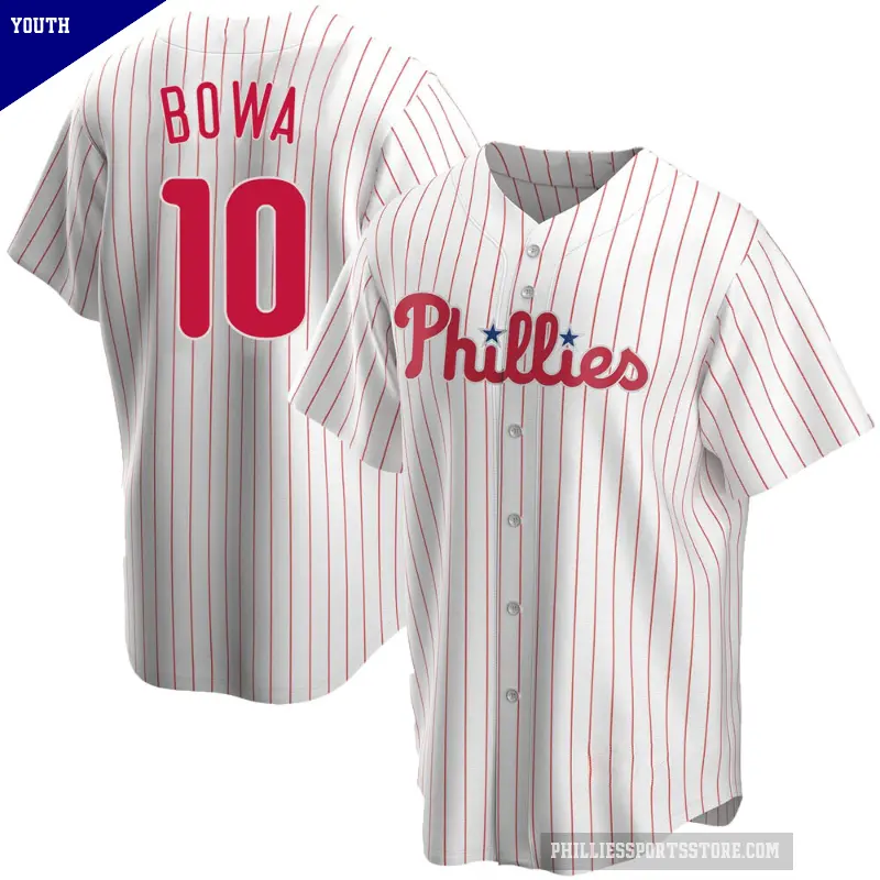 Youth No.10 Larry Bowa Philadelphia Phillies White Replica Home Jersey