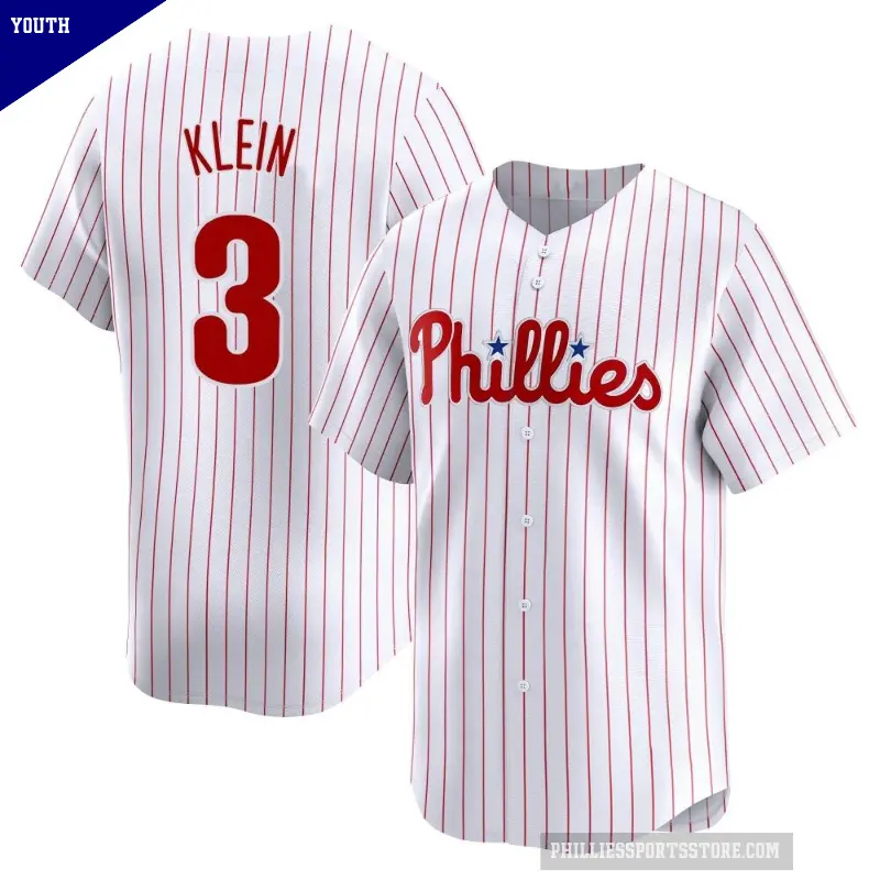 Youth No.3 Chuck Klein Philadelphia Phillies White Limited Home Jersey
