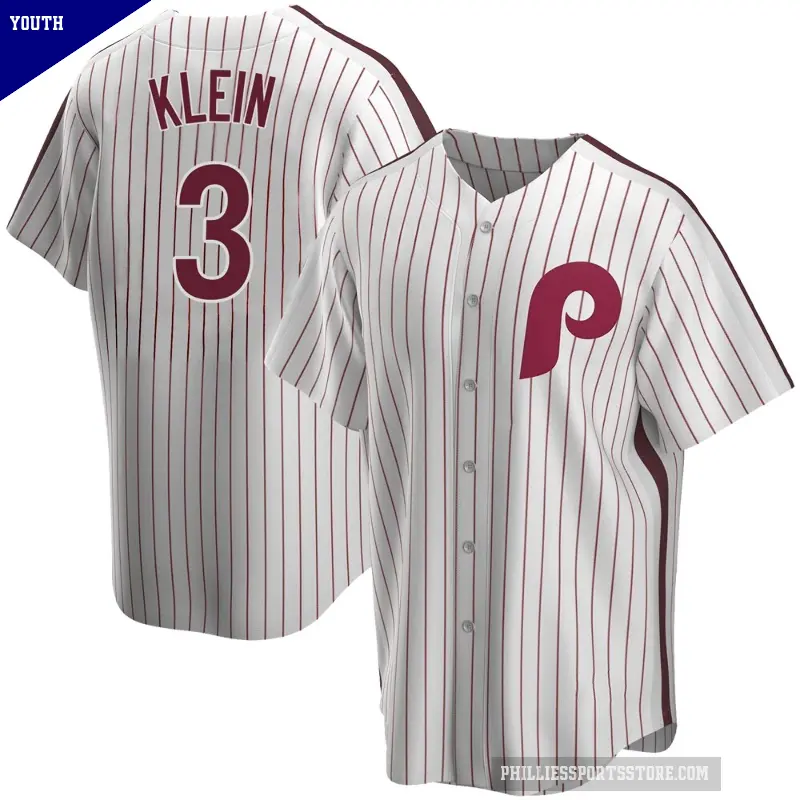 Youth No.3 Chuck Klein Philadelphia Phillies White Replica Home Cooperstown Collection Jersey