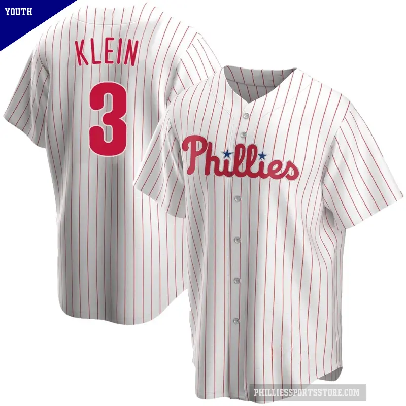 Youth No.3 Chuck Klein Philadelphia Phillies White Replica Home Jersey