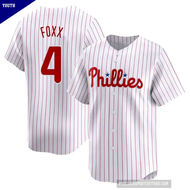 Youth No.4 Jimmy Foxx Philadelphia Phillies White Limited Home Jersey