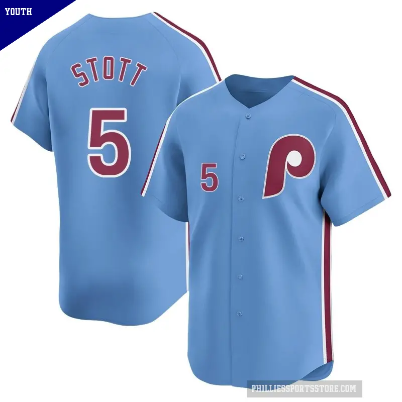 Youth No.5 Bryson Stott Philadelphia Phillies Light Blue Limited Alternate Jersey