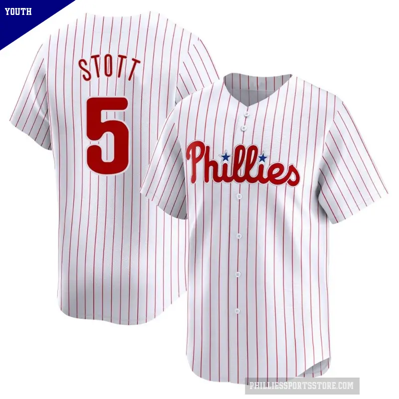 Youth No.5 Bryson Stott Philadelphia Phillies White Limited Home Jersey