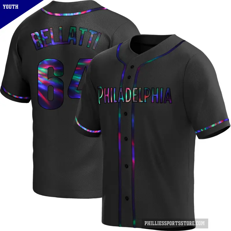 Youth No.64 Andrew Bellatti Philadelphia Phillies Black Replica Holographic Alternate Jersey