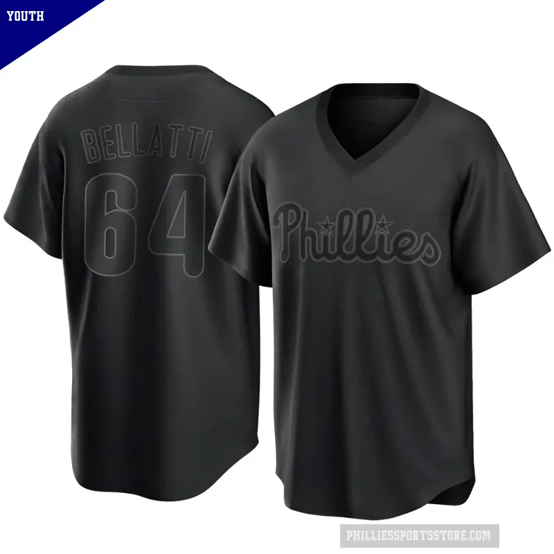 Youth No.64 Andrew Bellatti Philadelphia Phillies Black Replica Pitch Fashion Jersey