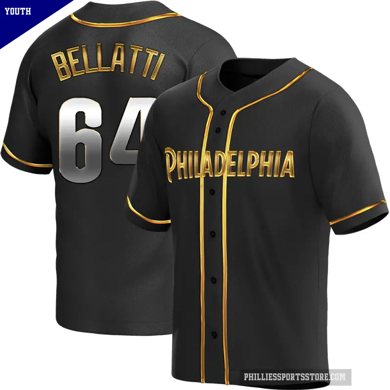 Youth No.64 Andrew Bellatti Philadelphia Phillies Gold Replica Black en Alternate Jersey