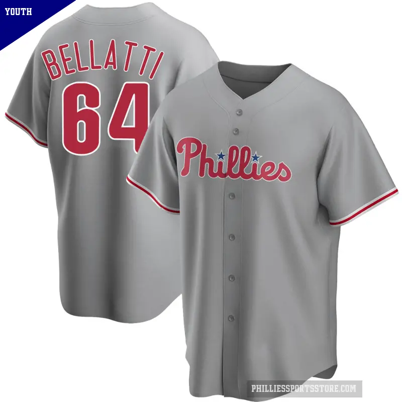 Youth No.64 Andrew Bellatti Philadelphia Phillies Gray Replica Road Jersey