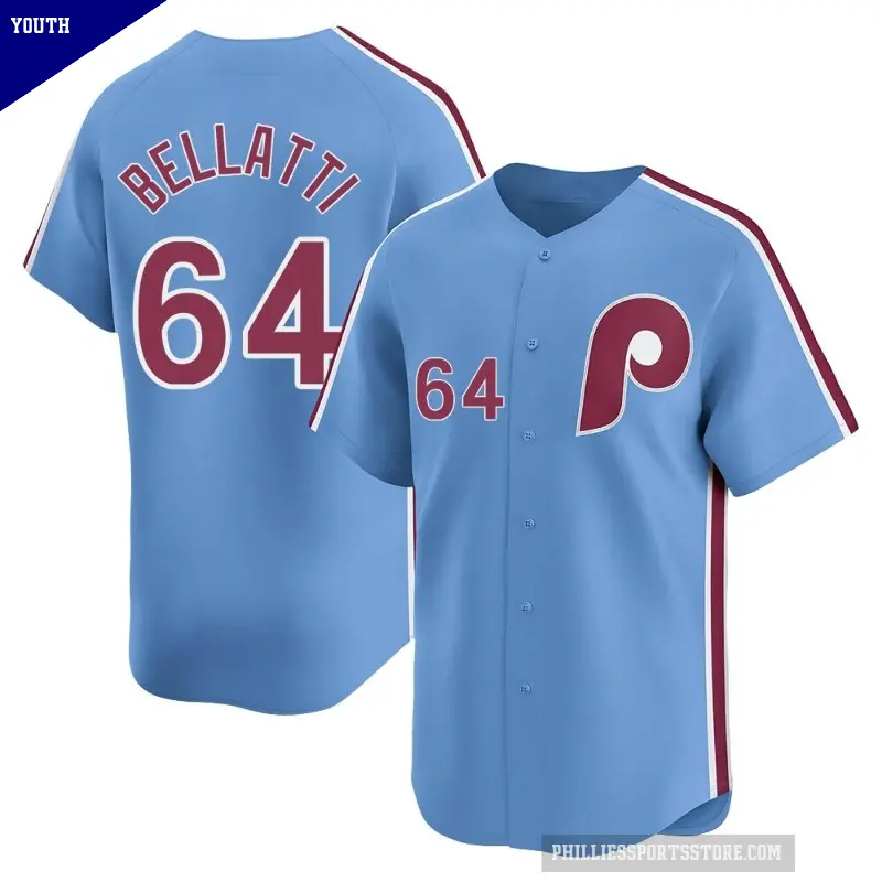 Youth No.64 Andrew Bellatti Philadelphia Phillies Light Blue Limited Alternate Jersey