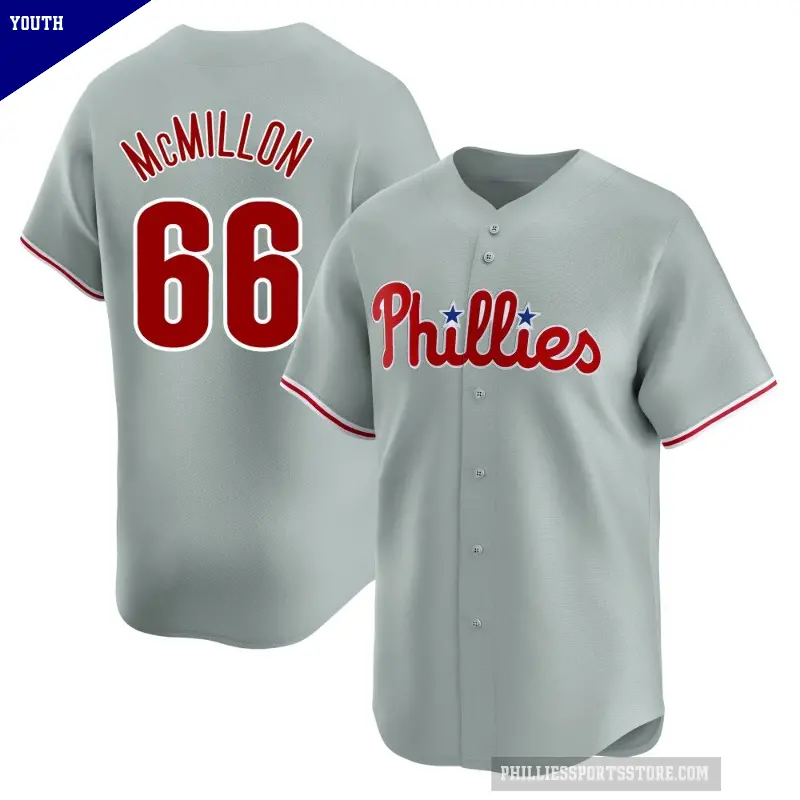 Youth No.66 John McMillon Philadelphia Phillies Gray Limited Away Jersey