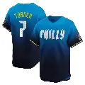 Youth No.7 Trea Turner Philadelphia Phillies Blue Limited 2024 City Connect Jersey